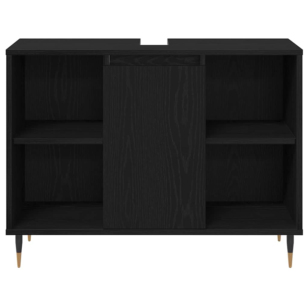 Badeværelsesmøbel sæt 3 stk. Sort eg 30 x 30 x 180 cm