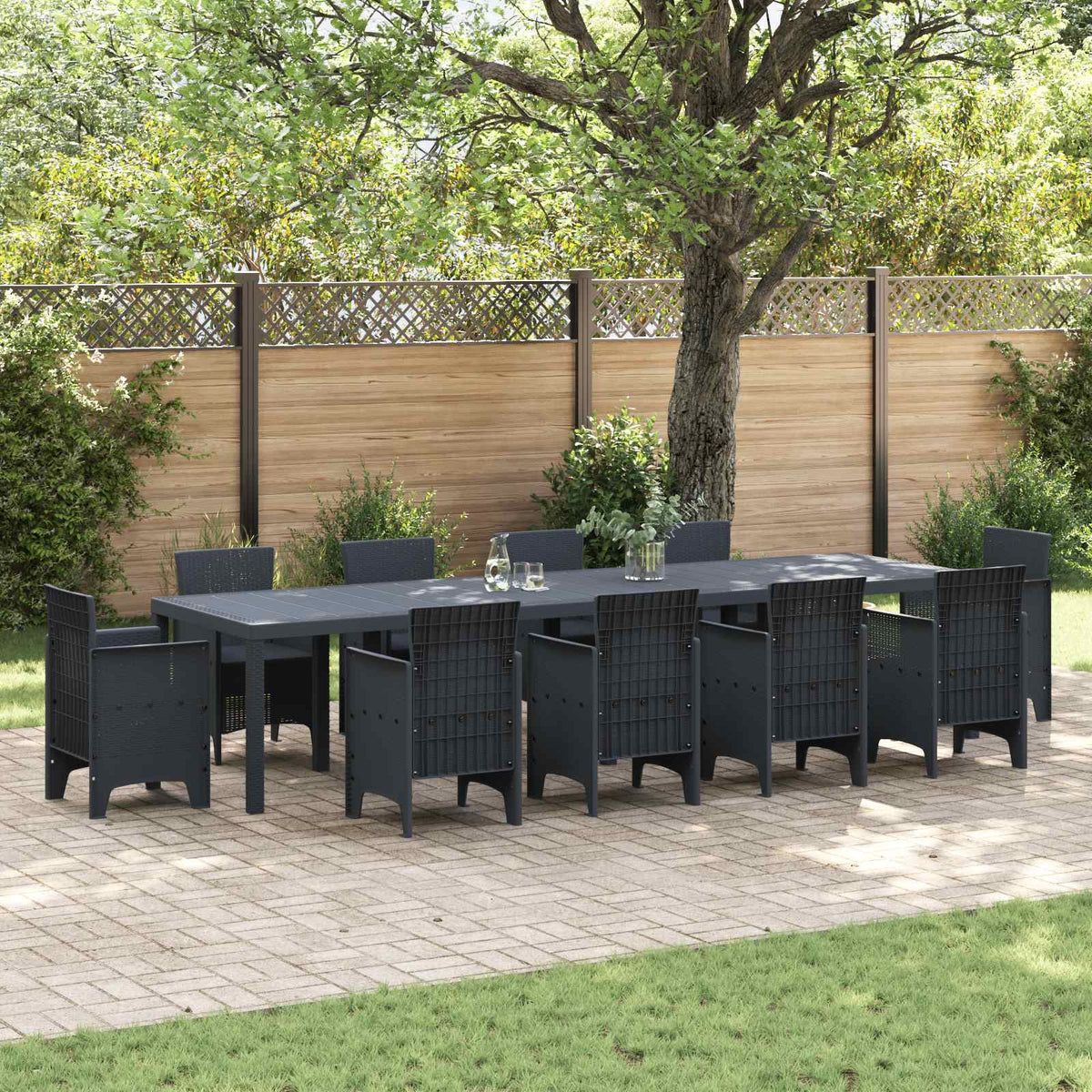 Havemøbel Bord Antracit 350 x 100 x 74 cm polyrattan