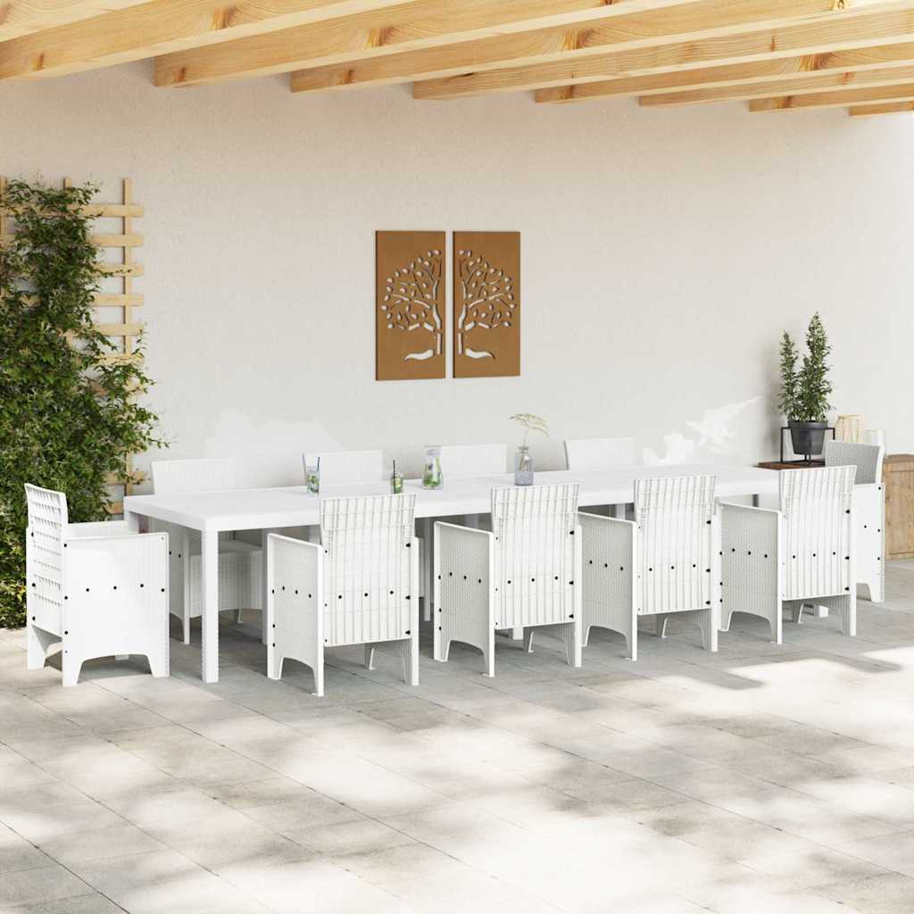 Havemøbel Bord Hvid 350 x 100 x 74 cm polyrattan