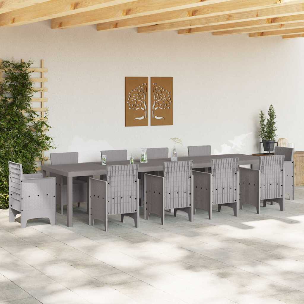 Havemøbel Bord Lysegrå 350 x 100 x 74 cm polyrattan