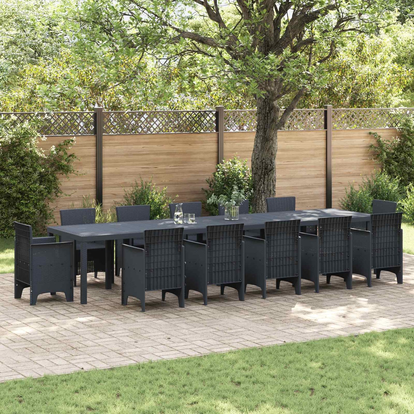 Havemøbel Bord Antracit 400 x 100 x 73 cm polyrattan