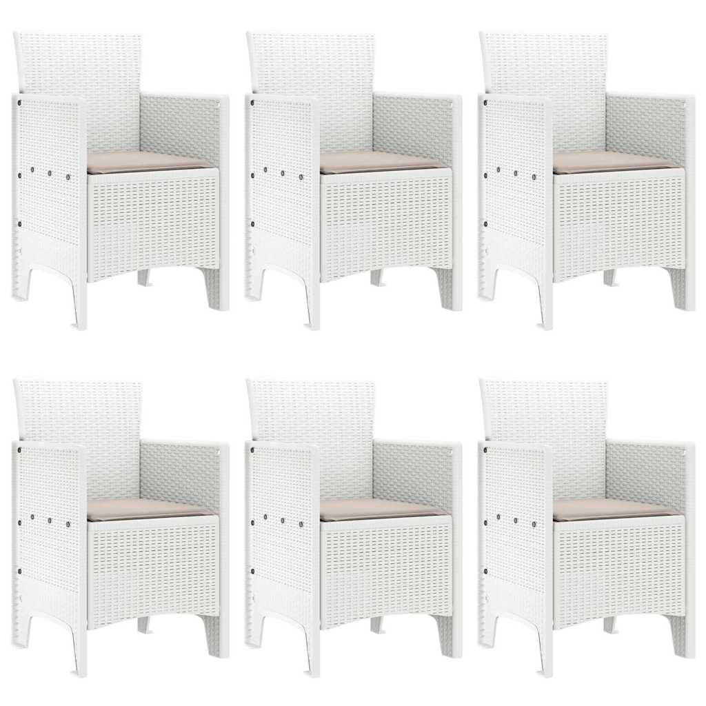 Have Spisebordssæt 7 stk. Hvid Polt rattan