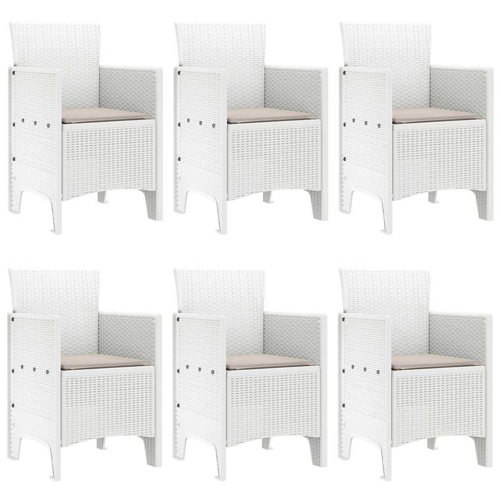 Have Spisebordssæt 7 stk. Hvid Polt rattan