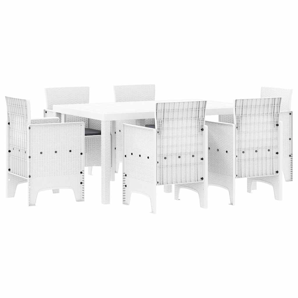 Have Spisebordssæt 7 stk. Hvid Polt rattan