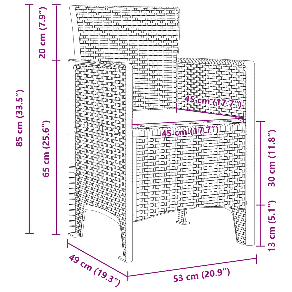 Have Spisebordssæt 11 stk. Antracit Syntetisk rattan
