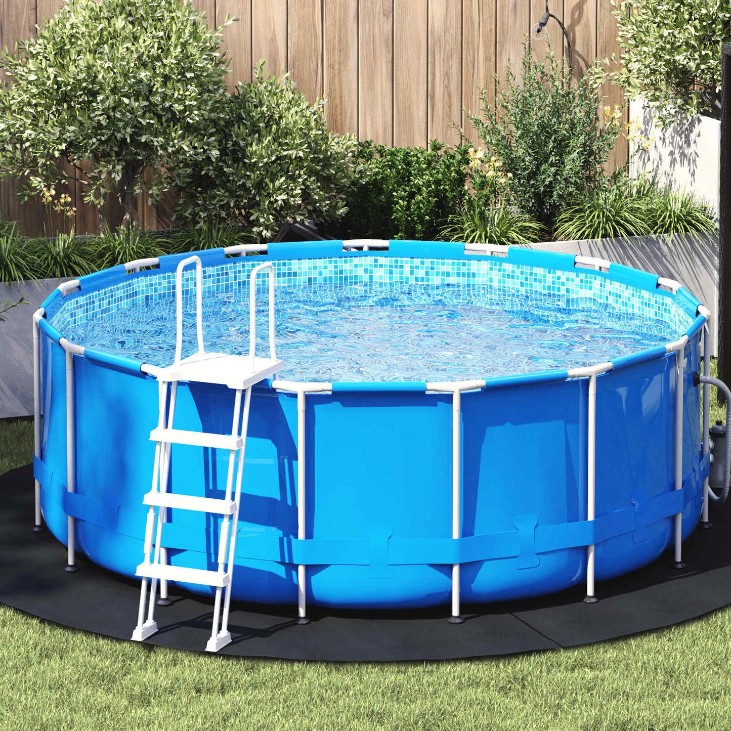 Pool Bundark Ø 244 cm (1 mm) Rund Non-woven stof Sort