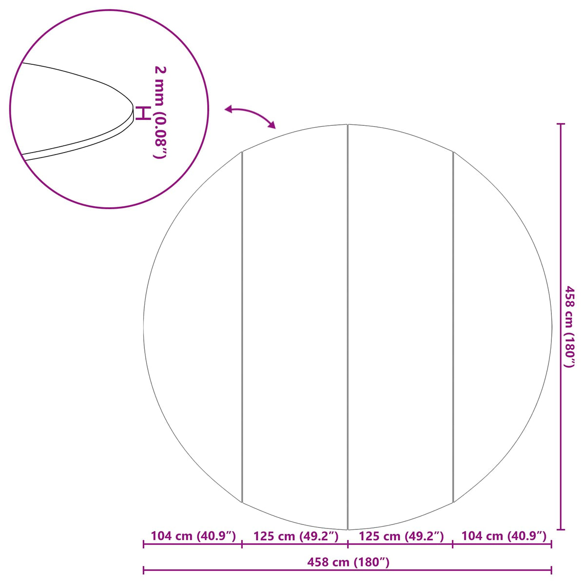 Pool Bundark Ø 458 cm (1 mm) Rund Non-woven stof Sort