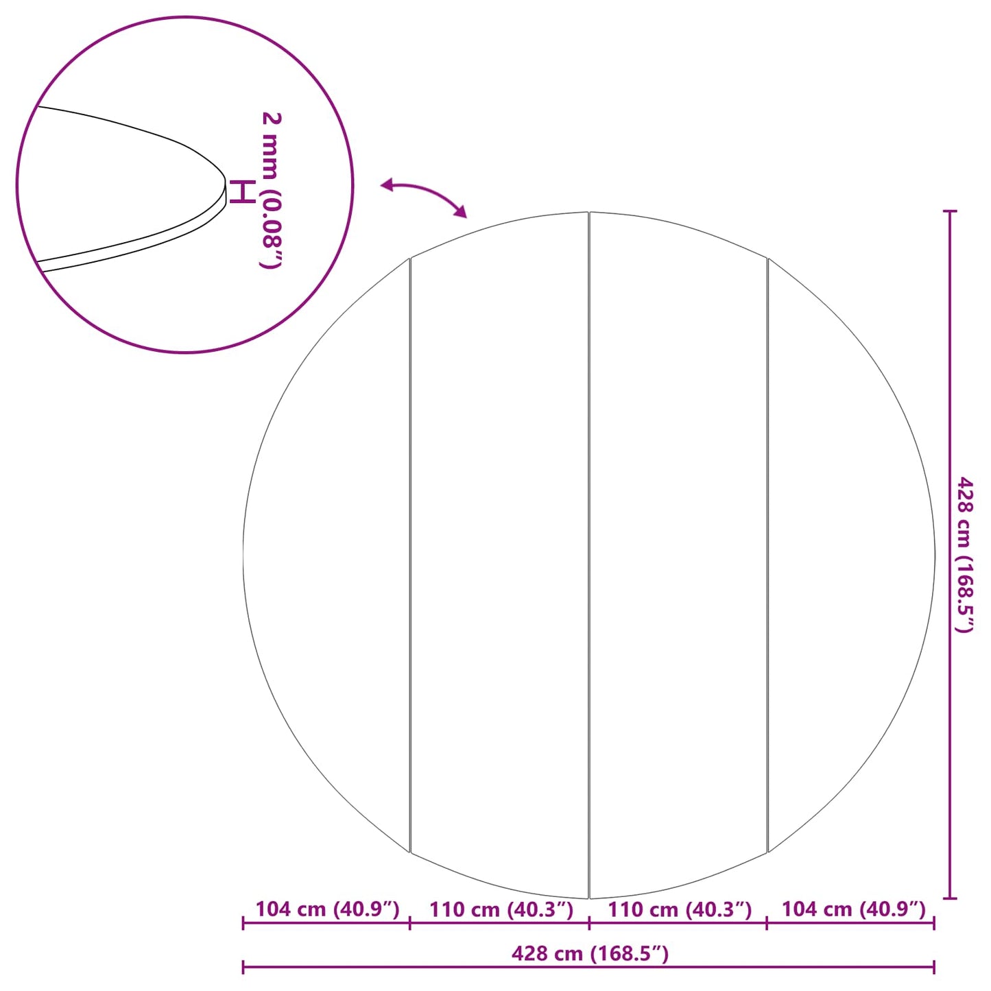 Pool Bundark Ø 428 cm (2 mm) Rund Non-woven stof Sort