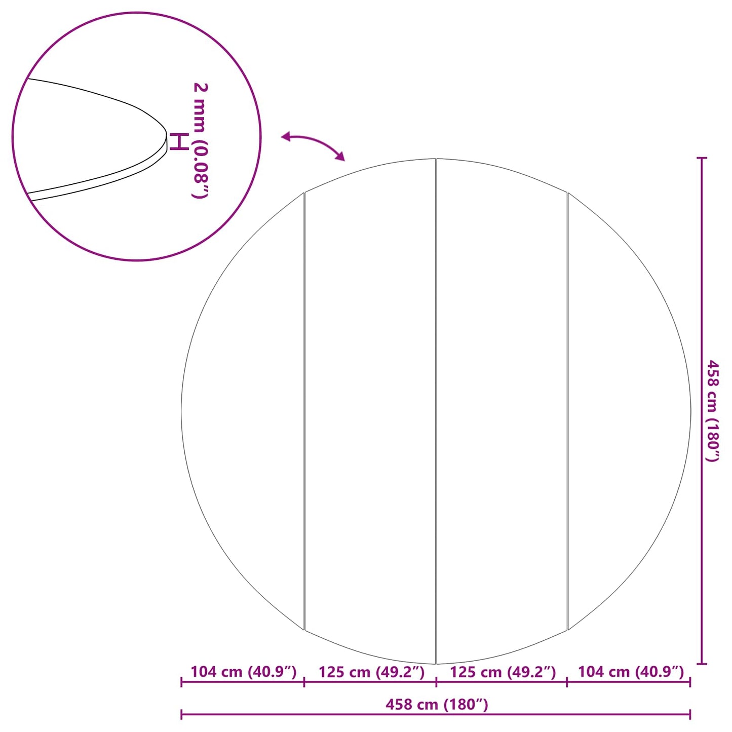 Pool Bundark Ø 458 cm (2 mm) Rund Non-woven stof Sort