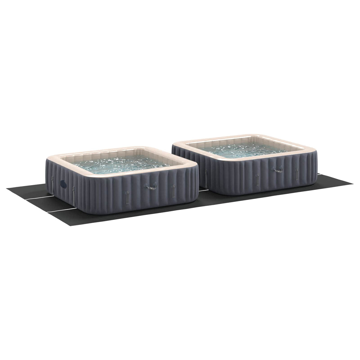 Pool Bundark 640 x 321 x 0,1 cm Rektangulær Non-woven stof Sort