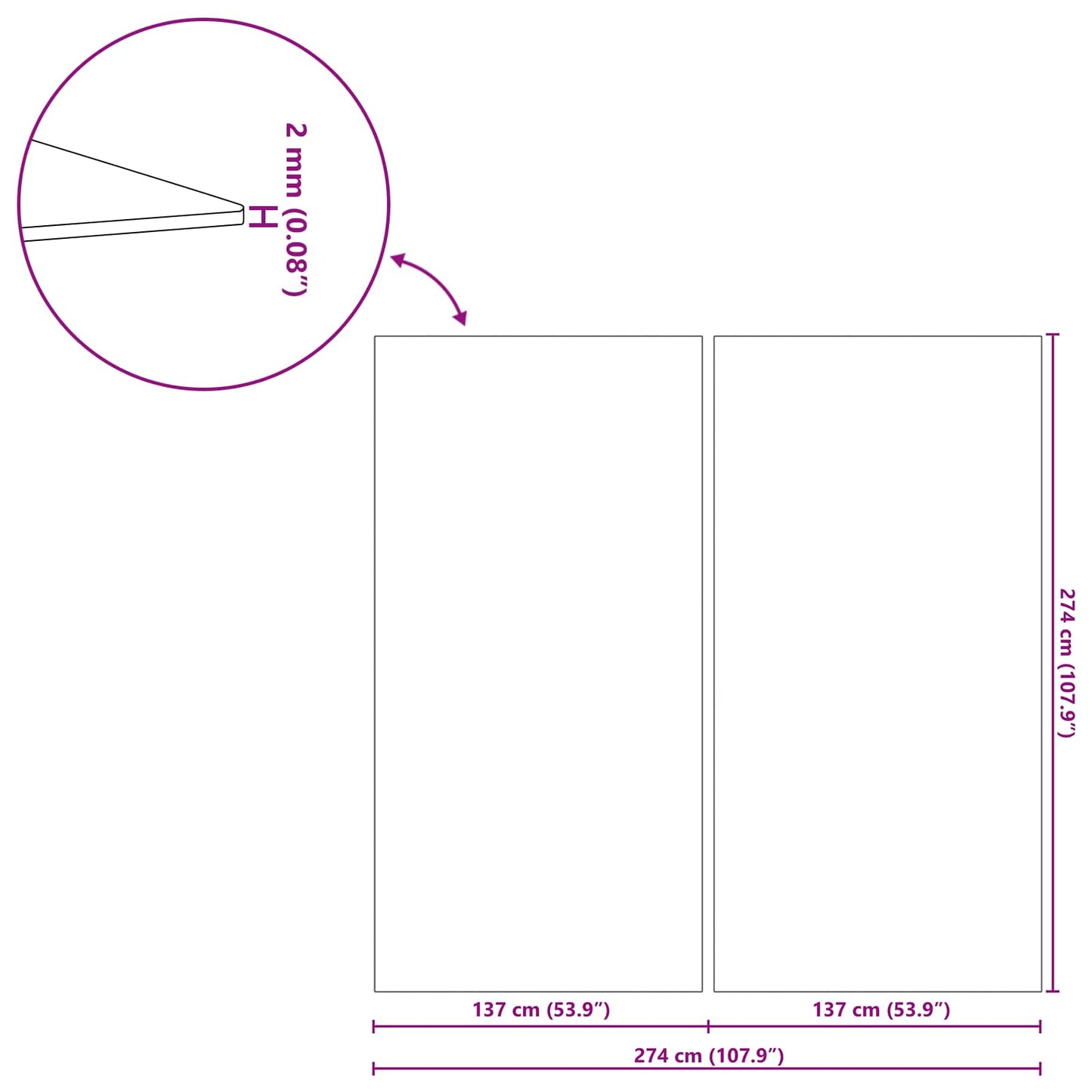 Pool Bundark 274 x 274 x 0,1 cm Firkantet Non-woven stof