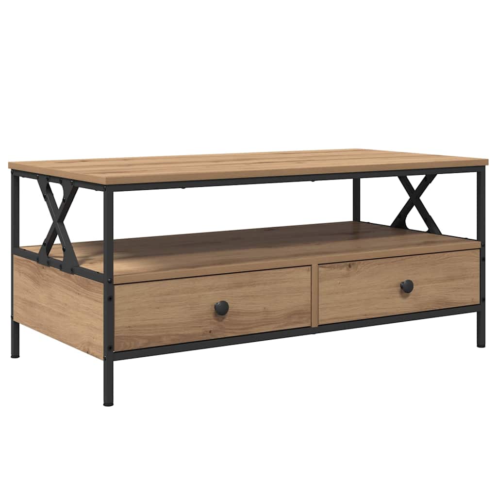 Sofabord artisan eg 100 x 51 x 45 cm Konstrueret træ
