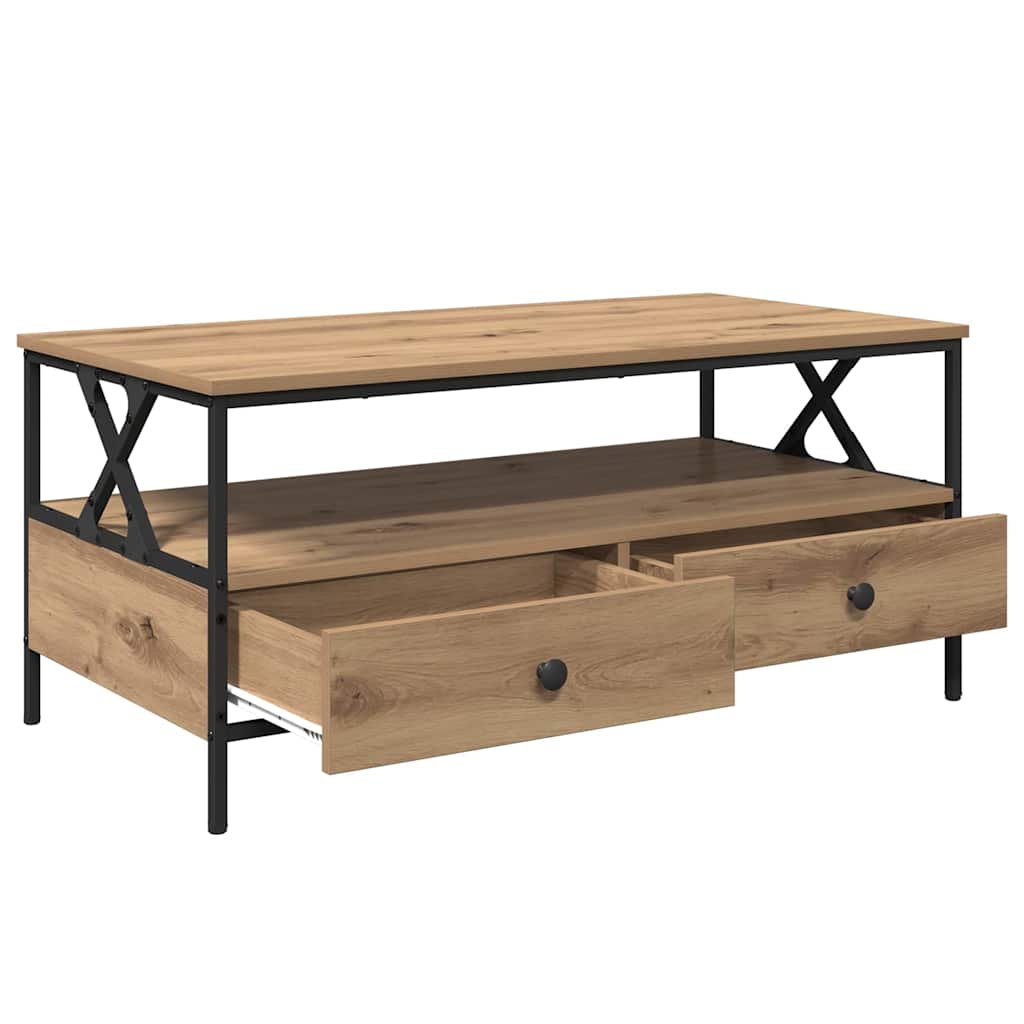 Sofabord artisan eg 100 x 51 x 45 cm Konstrueret træ