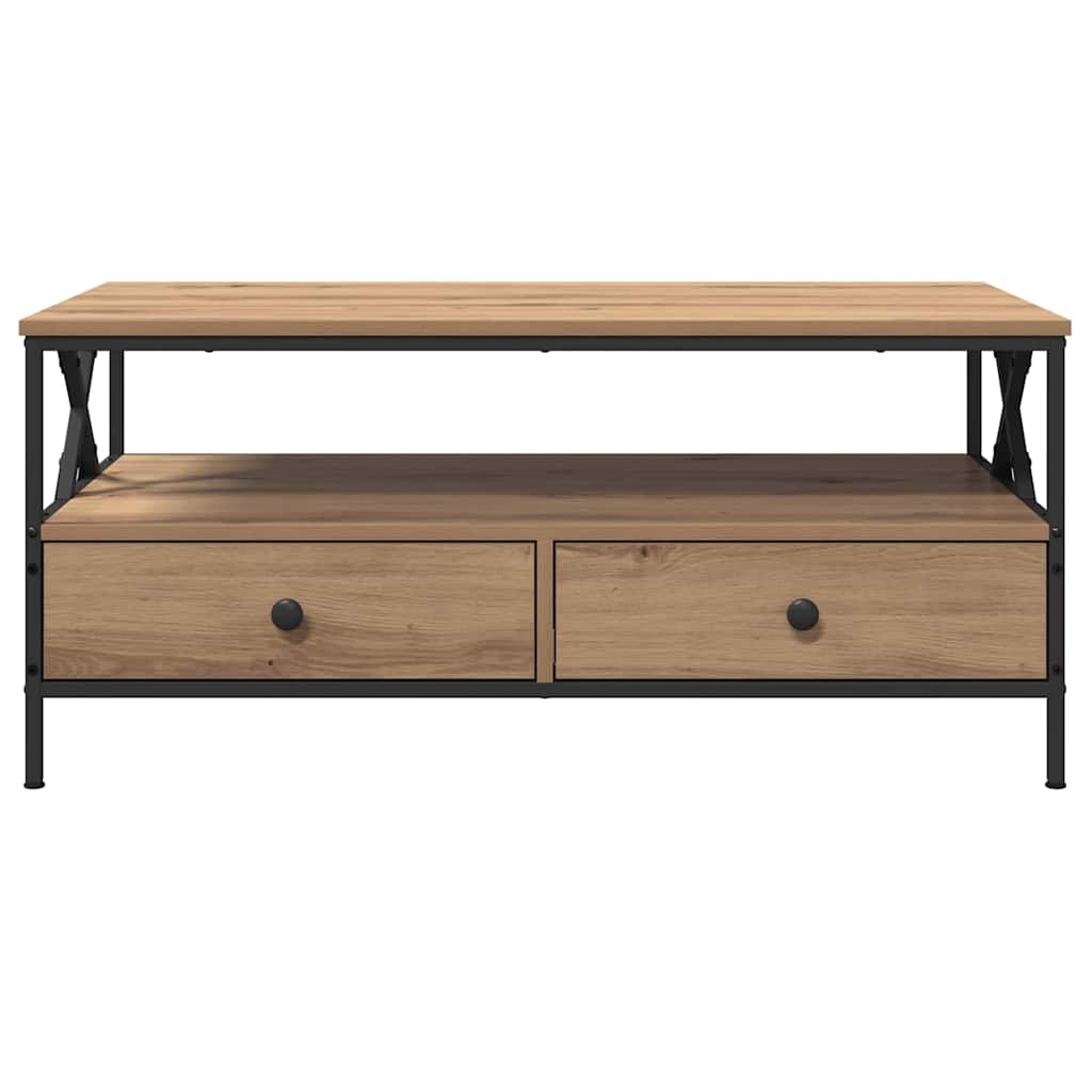 Sofabord artisan eg 100 x 51 x 45 cm Konstrueret træ