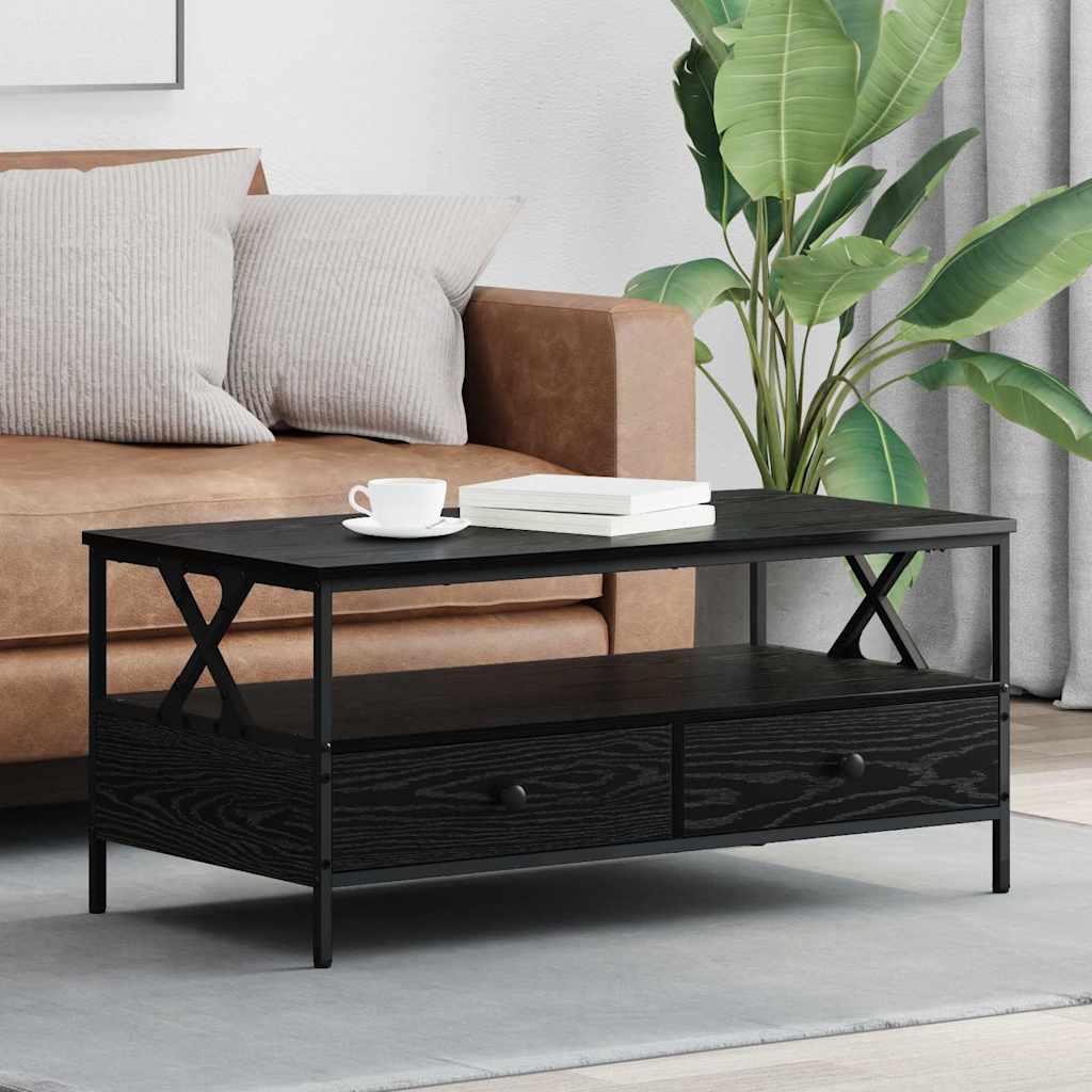 Sofabord Sort eg 100 x 51 x 45 cm Konstrueret træ