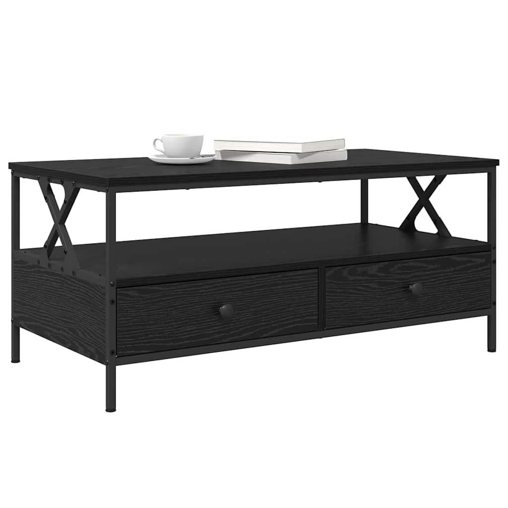 Sofabord Sort eg 100 x 51 x 45 cm Konstrueret træ