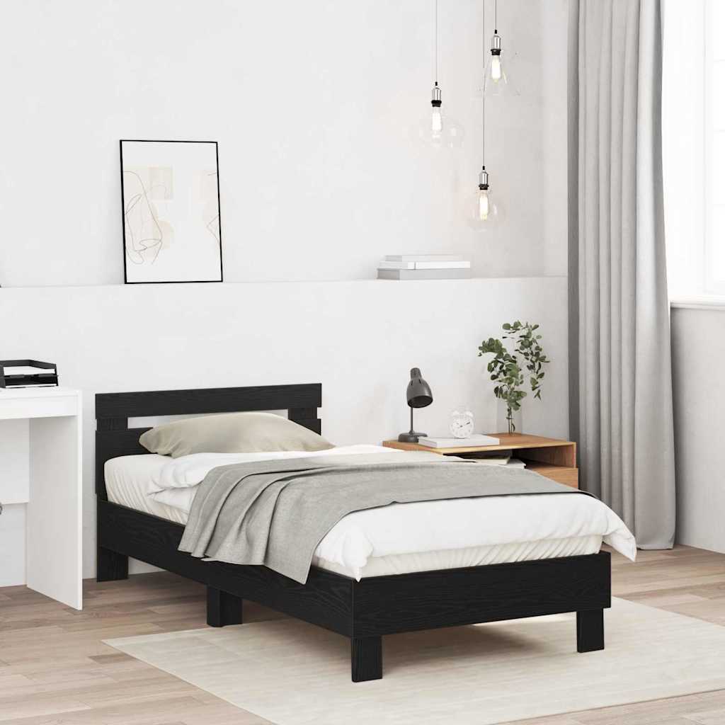 Sengestel Sort eg 193 x 95 x 88 cm Konstrueret træ