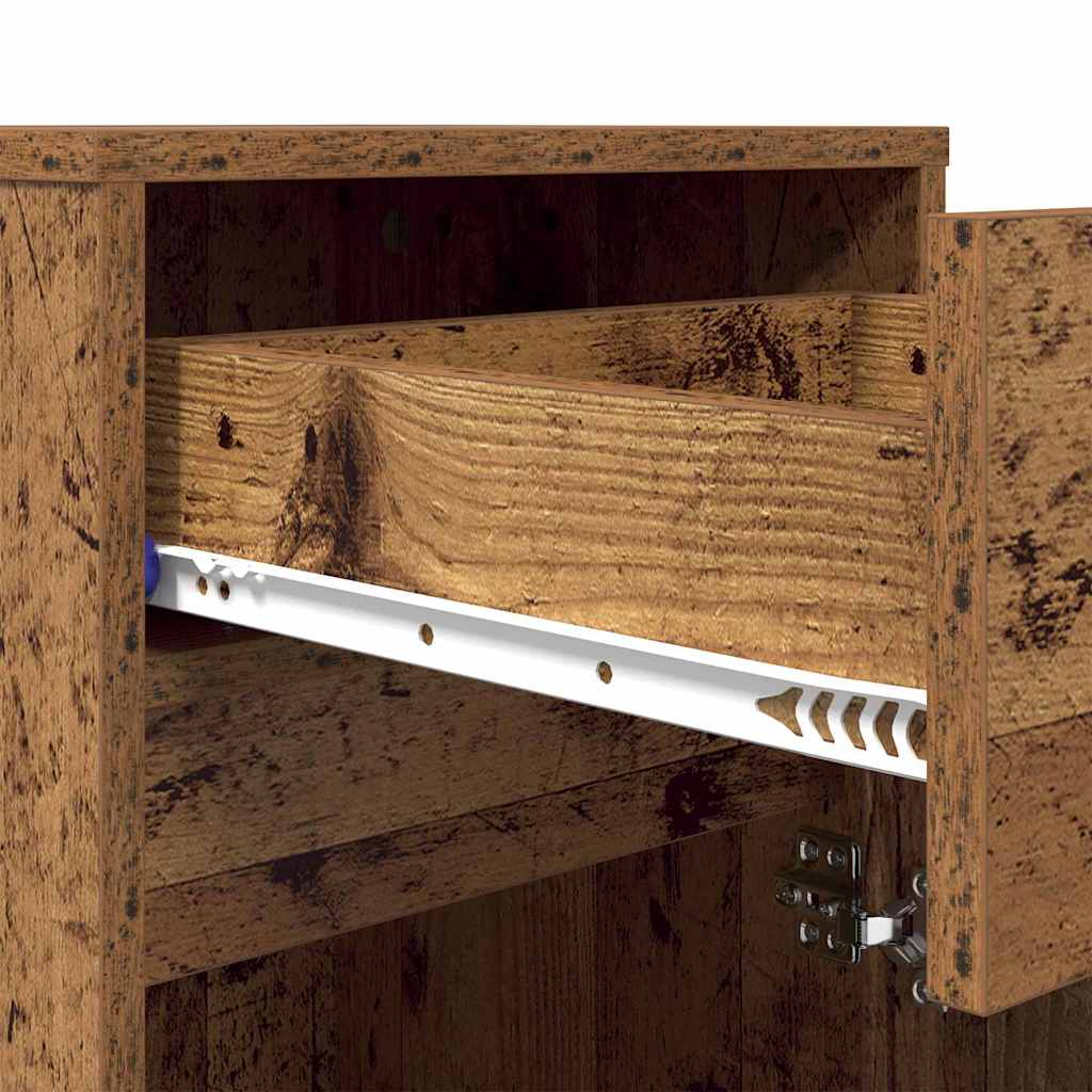 LED Sengeskab 2 stk. Gammelt træ 38 x 34 x 61 cm