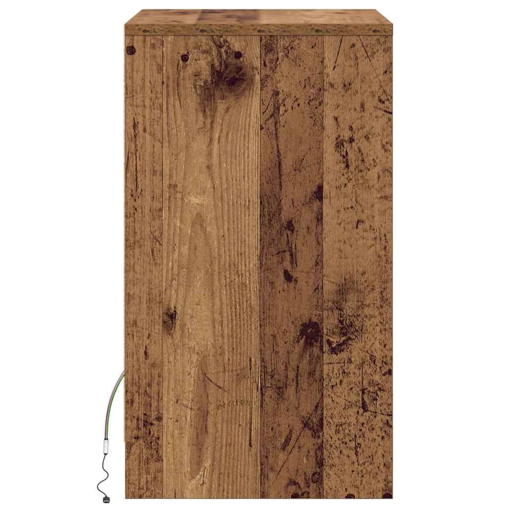 LED Sengeskab 2 stk. Gammelt træ 38 x 34 x 61 cm