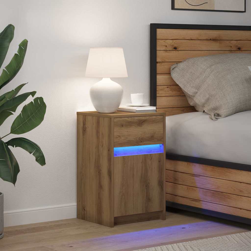 LED Sengeskab artisan eg 38 x 34 x 61 cm Konstrueret træ