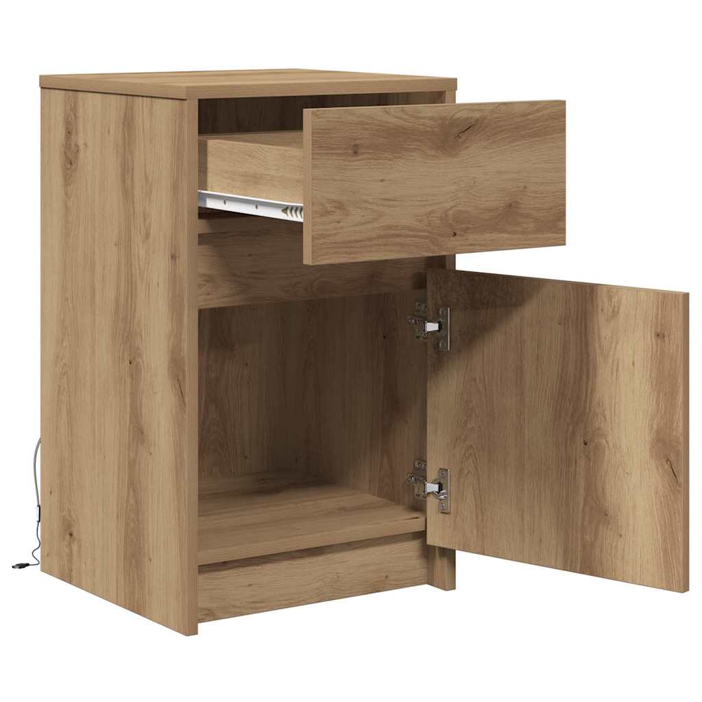 LED Sengeskab artisan eg 38 x 34 x 61 cm Konstrueret træ