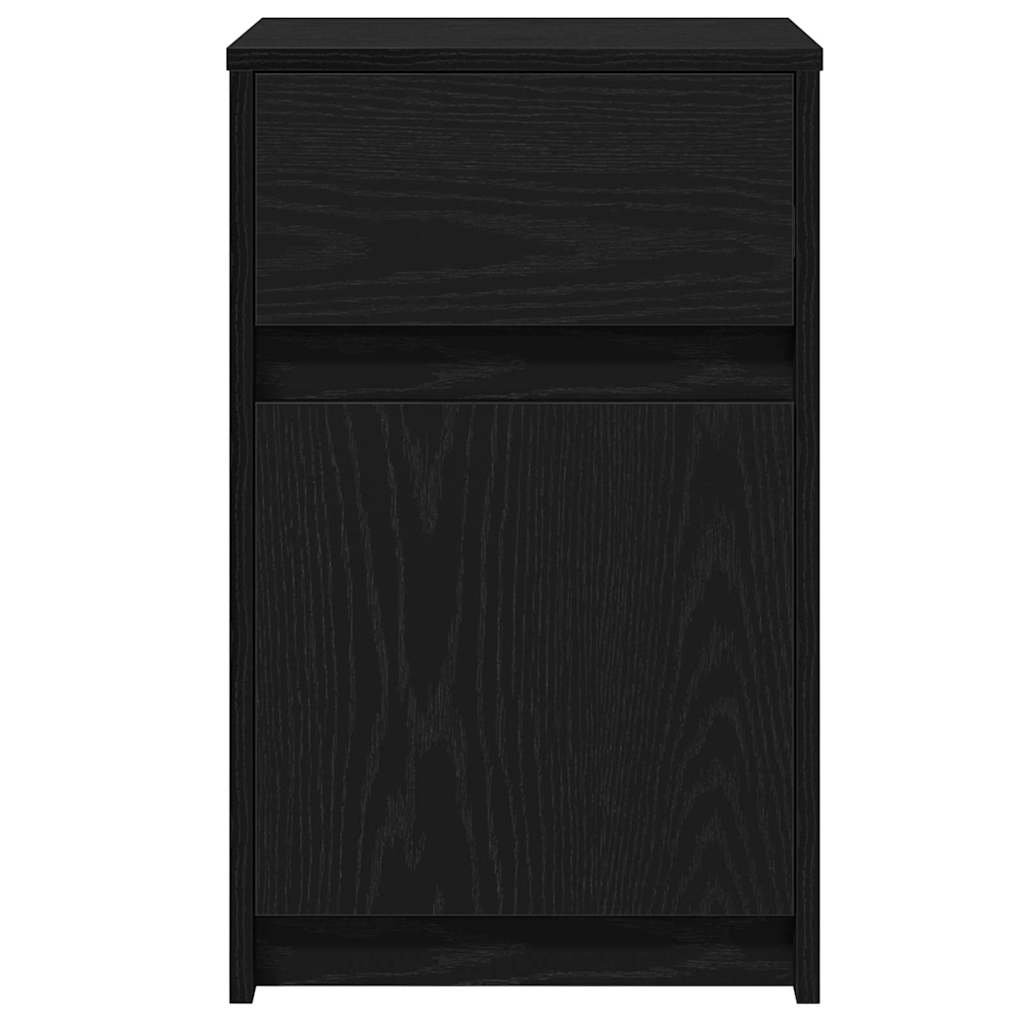 LED Sengeskab Sort eg 38 x 34 x 61 cm Konstrueret træ