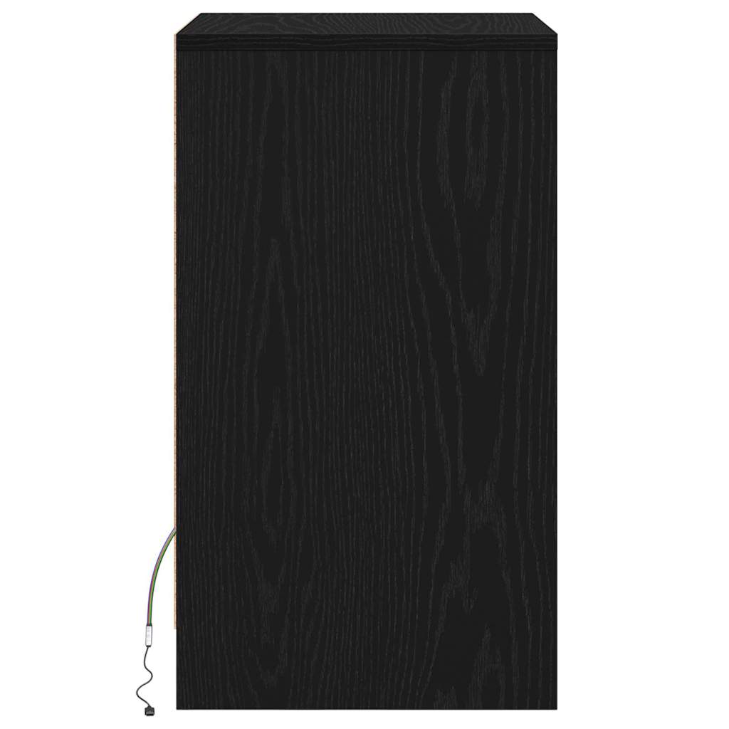 LED Sengeskab Sort eg 38 x 34 x 61 cm Konstrueret træ