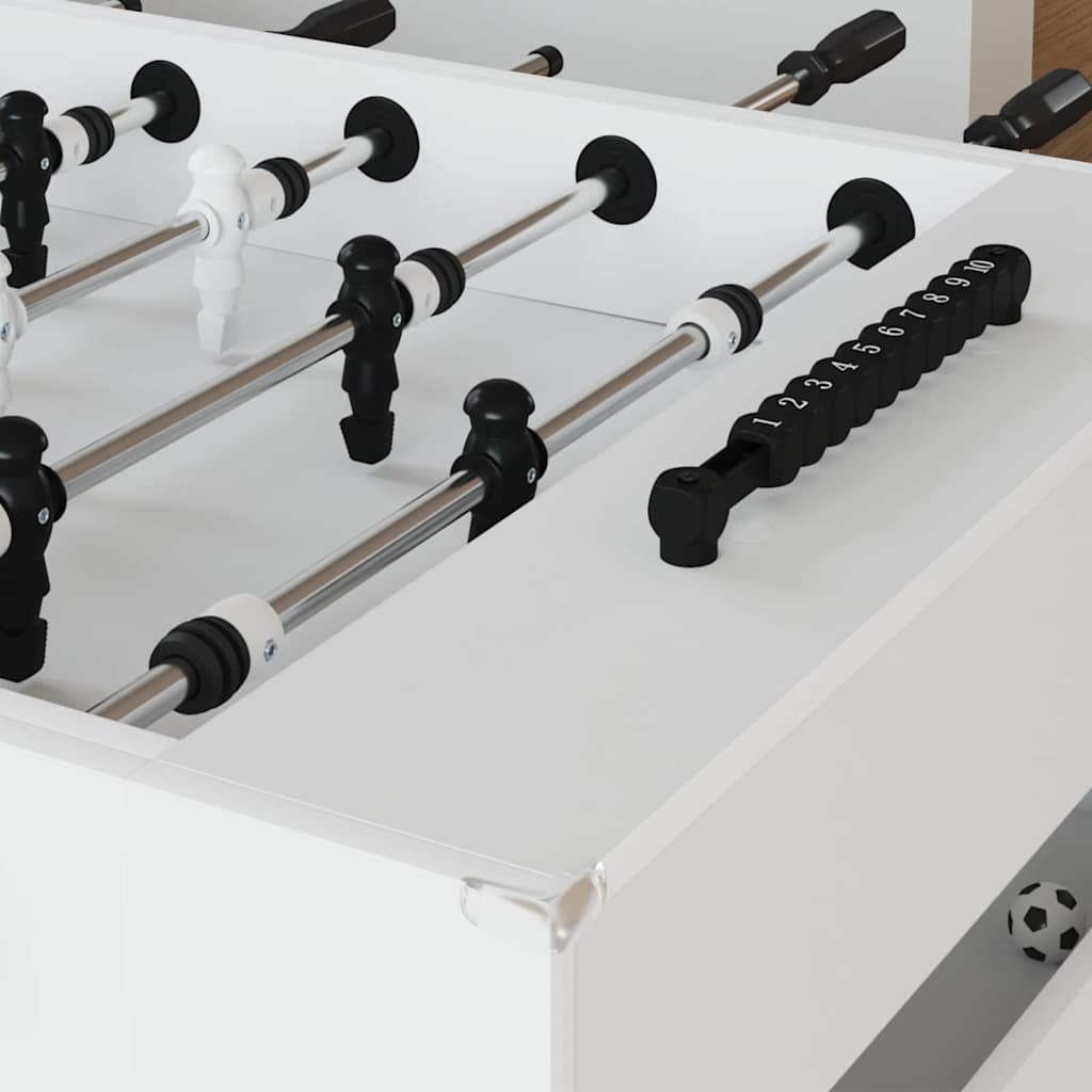 Fodboldbord Hvid 146,5 x 74 x 85 cm Konstrueret træ