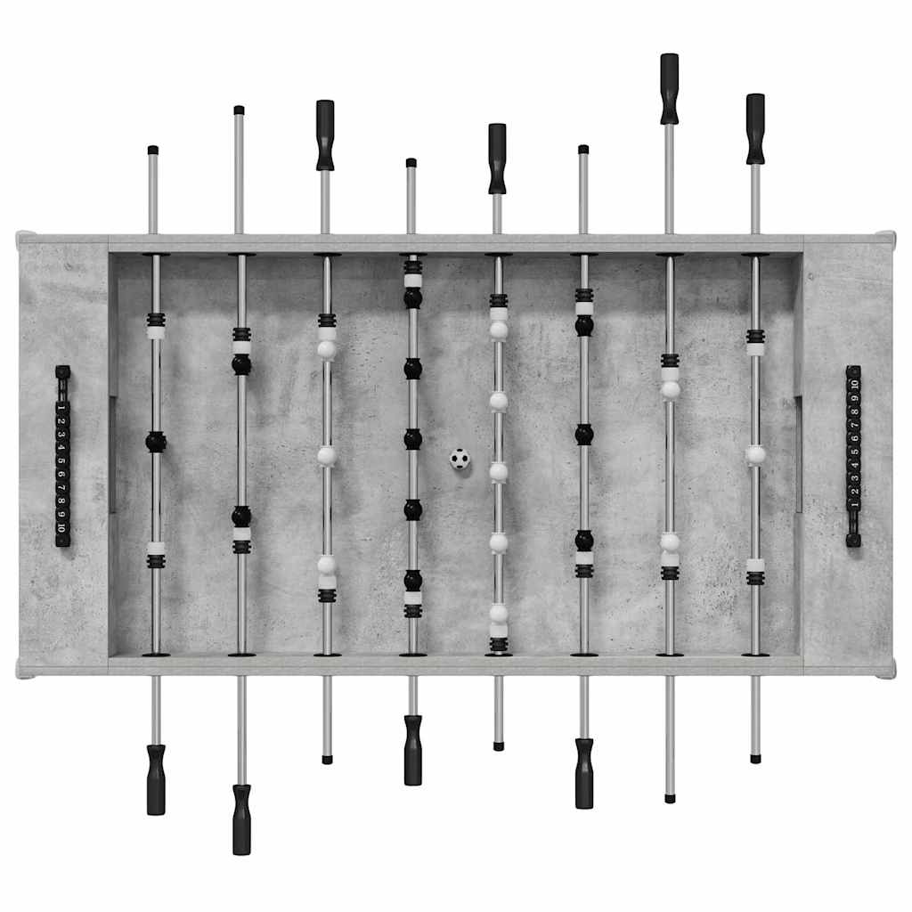 Fodboldbord BetonGrå 146,5 x 74 x 85 cm Konstrueret træ