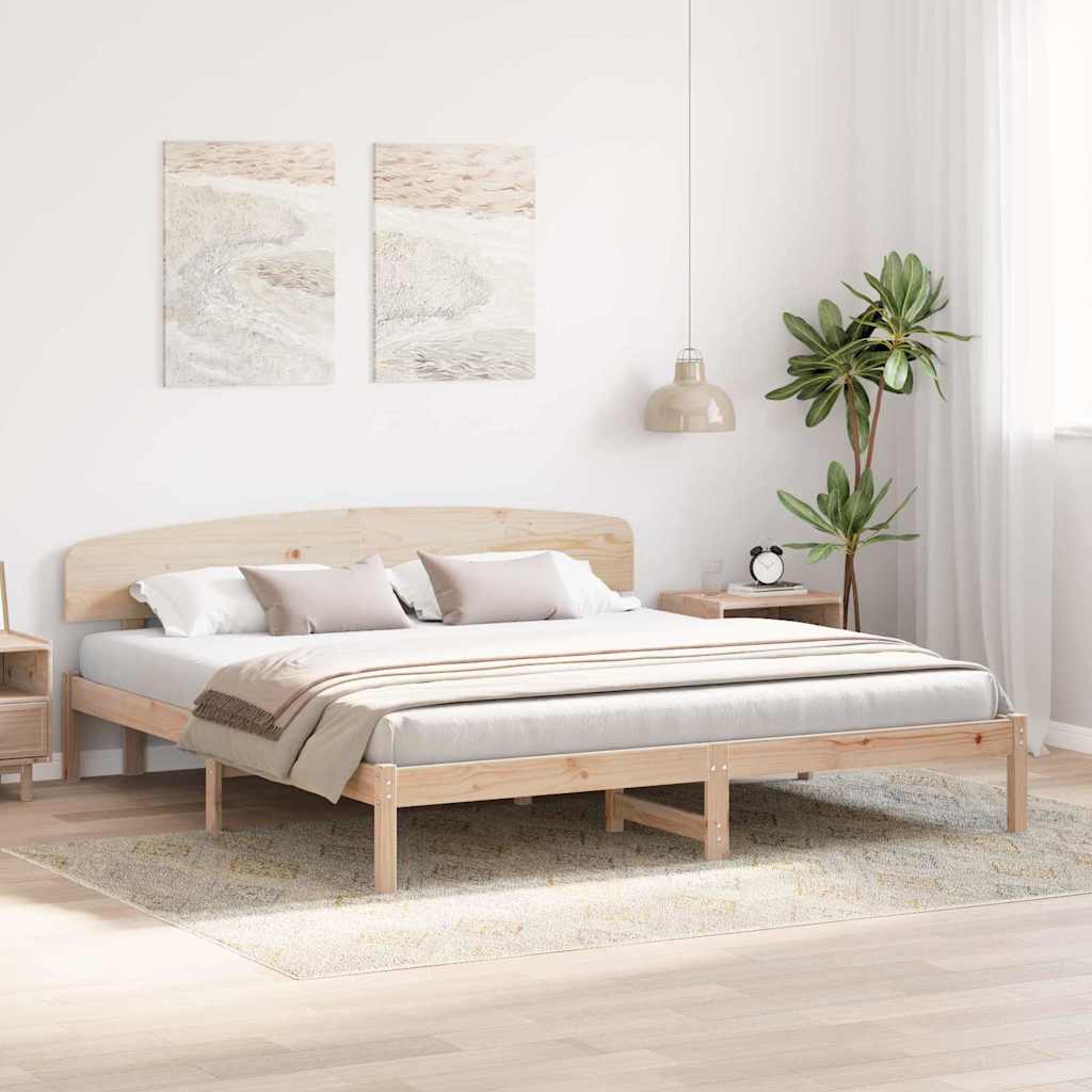 Sengestel Naturfarvet 200 x 200 cm Massiv fyrretræ
