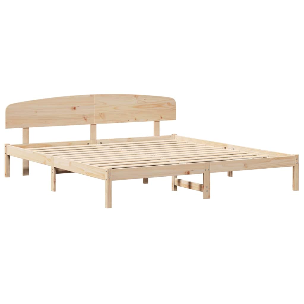 Sengestel Naturfarvet 200 x 200 cm Massiv fyrretræ