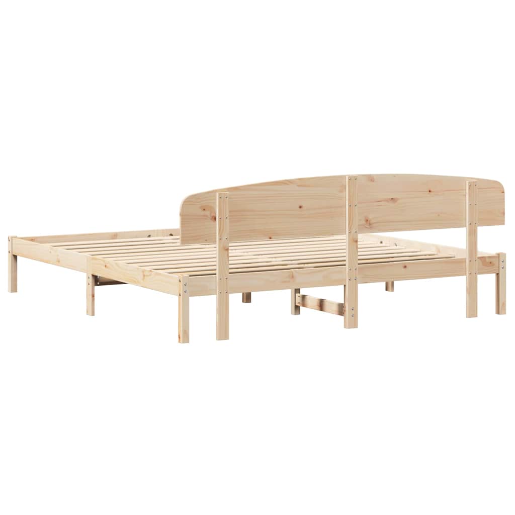 Sengestel Naturfarvet 200 x 200 cm Massiv fyrretræ