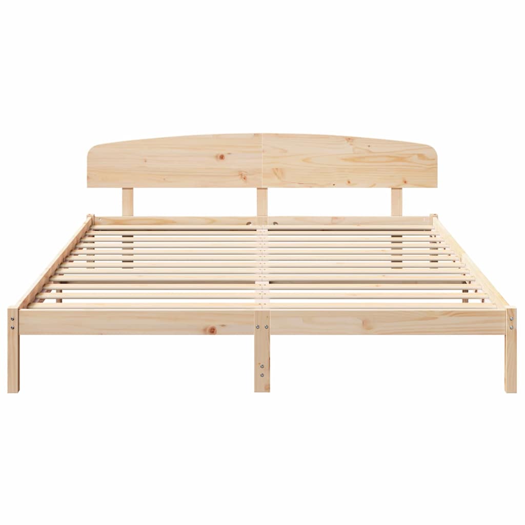 Sengestel Naturfarvet 180 x 200 cm Massiv fyrretræ