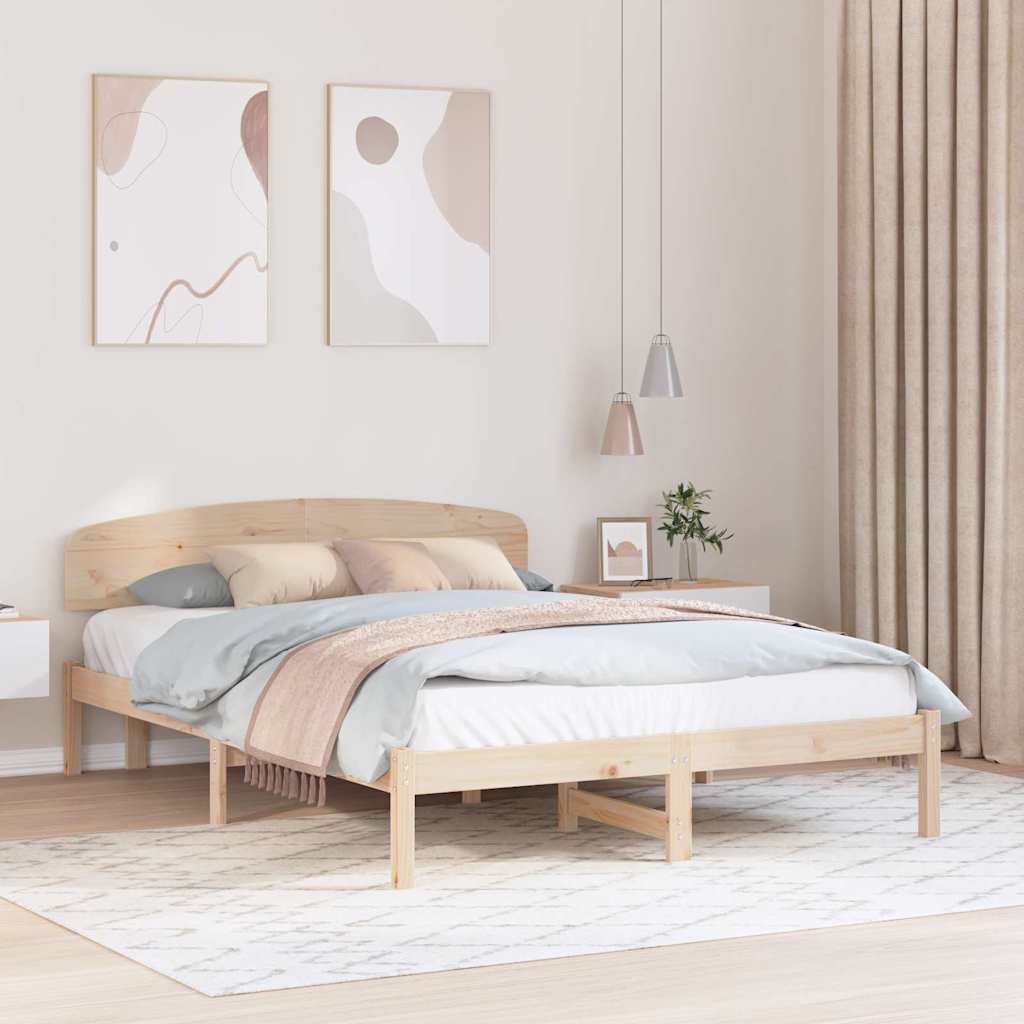 Sengestel Naturfarvet 160 x 200 cm Massiv fyrretræ