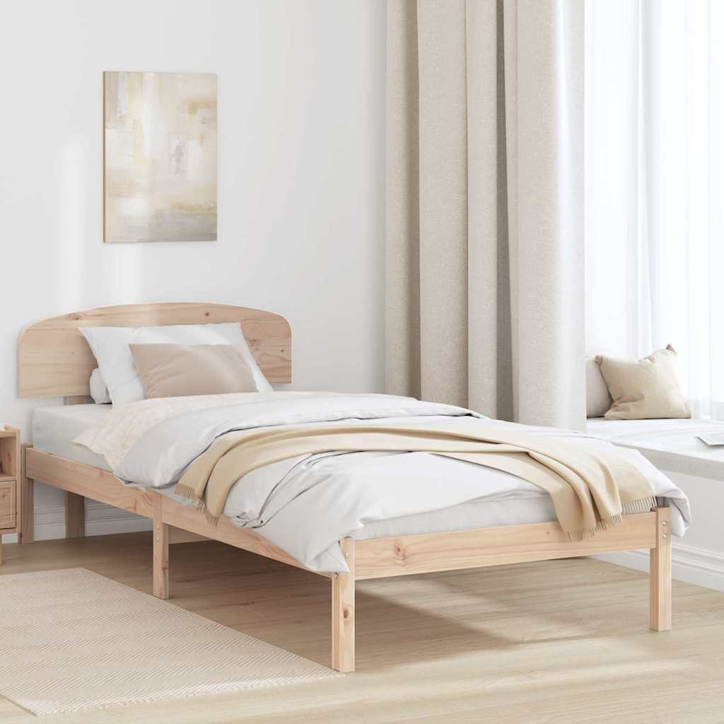 Sengestel Naturfarvet 75 x 190 cm Massiv fyrretræ