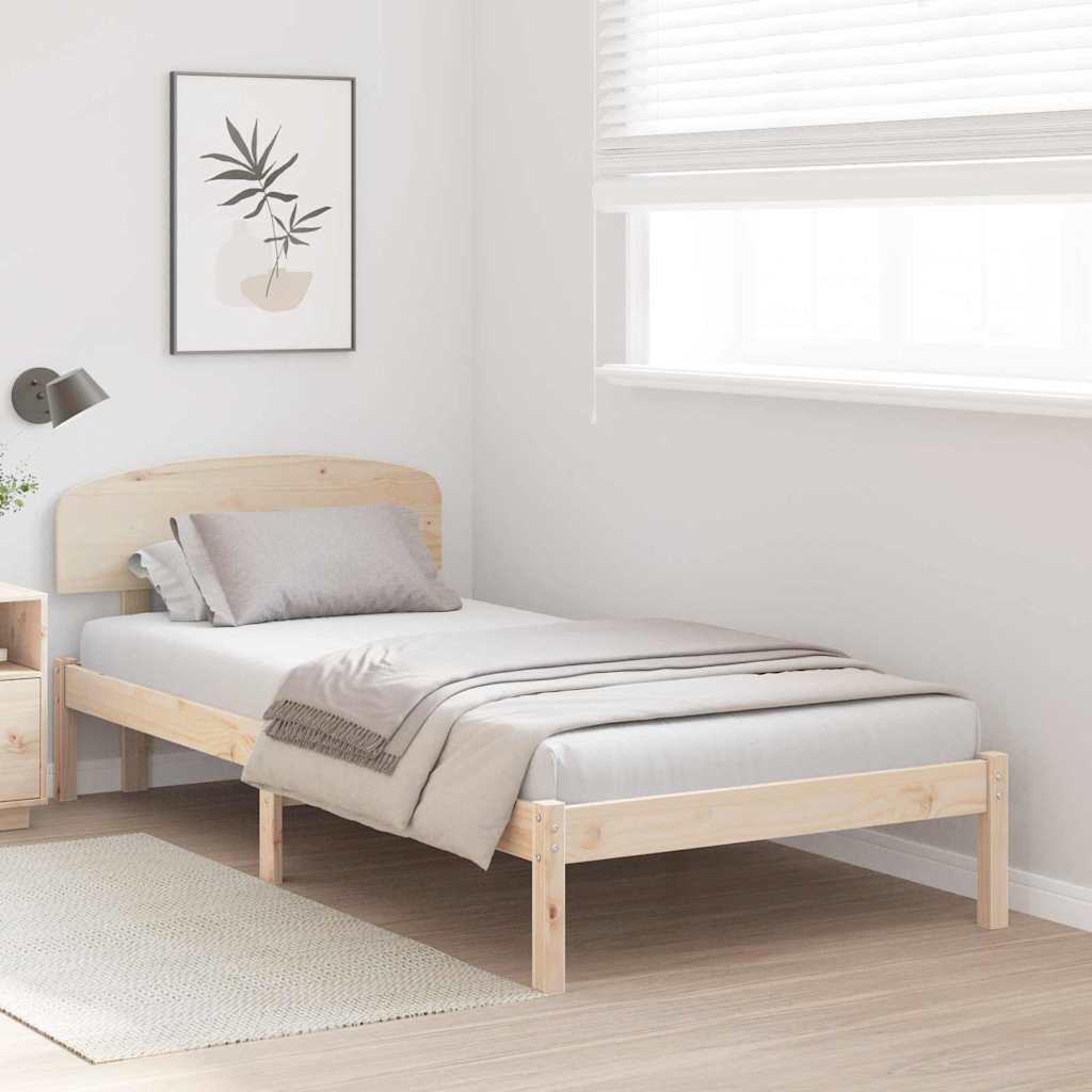 Sengestel Naturfarvet 75 x 190 cm Massiv fyrretræ