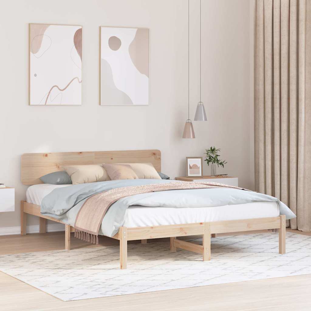 Sengestel Naturfarvet 200 x 200 cm Massiv fyrretræ