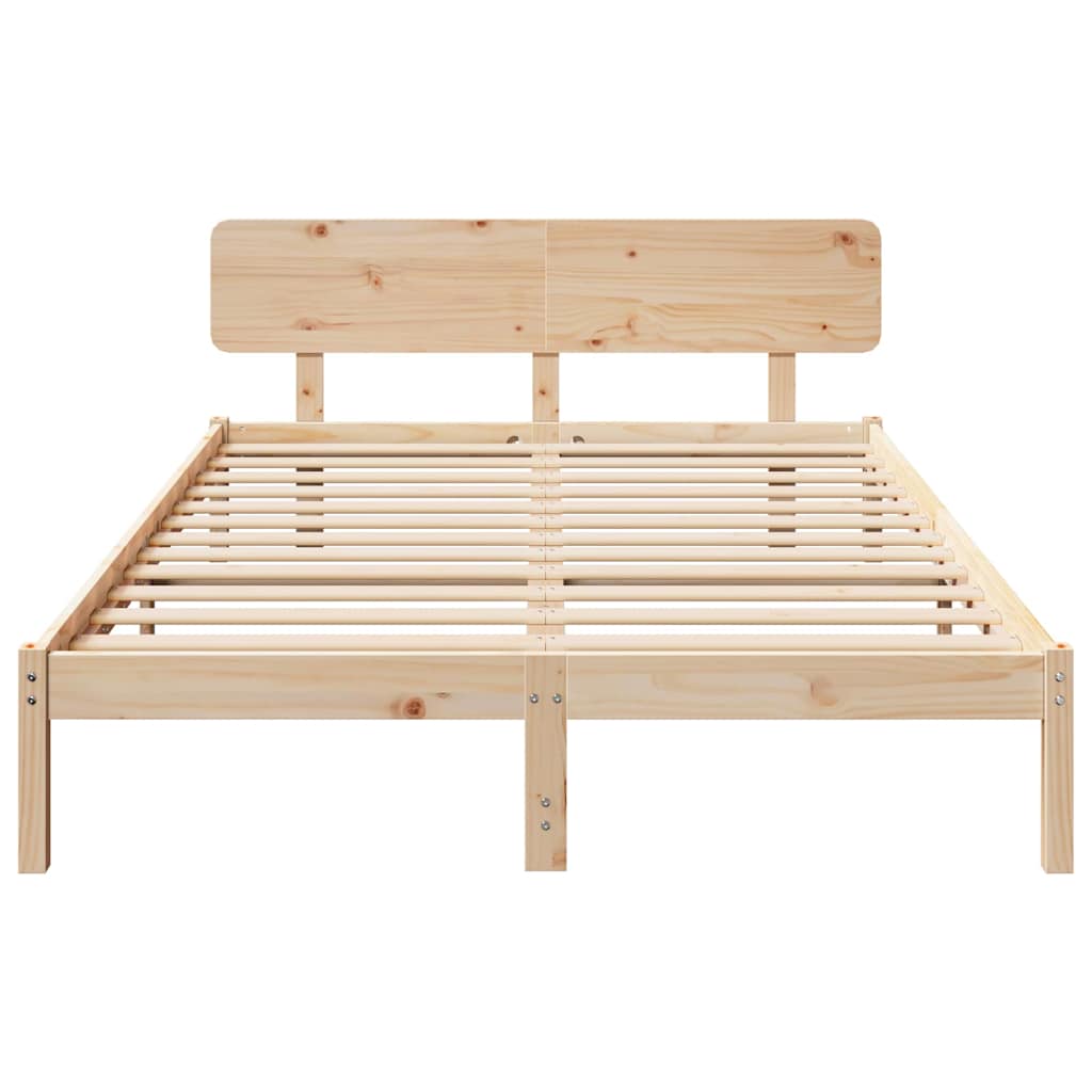 Sengestel Naturfarvet 200 x 200 cm Massiv fyrretræ