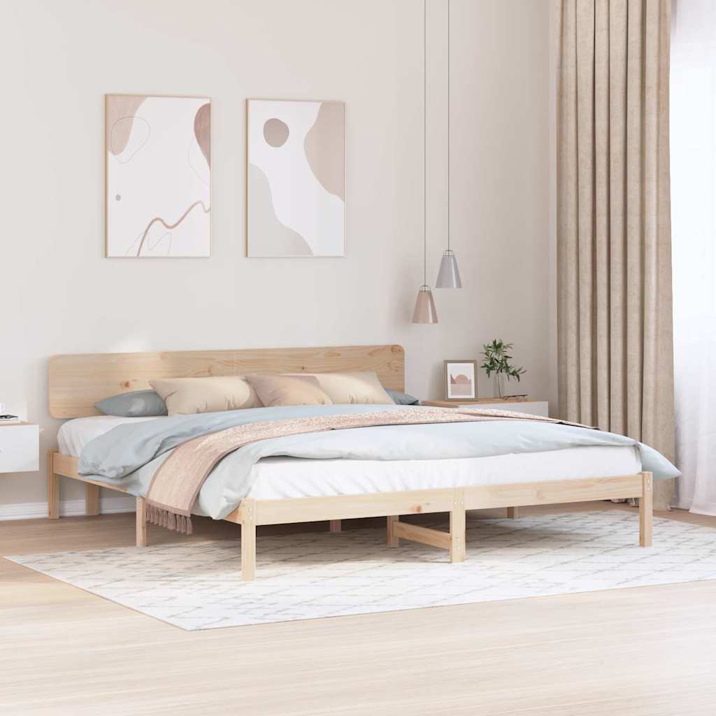 Sengestel Naturfarvet 180 x 200 cm Massiv fyrretræ