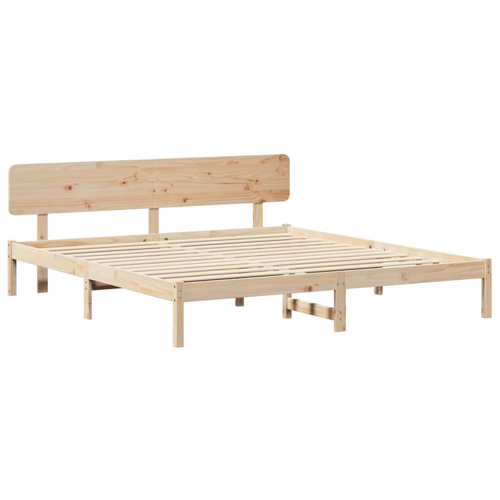 Sengestel Naturfarvet 180 x 200 cm Massiv fyrretræ