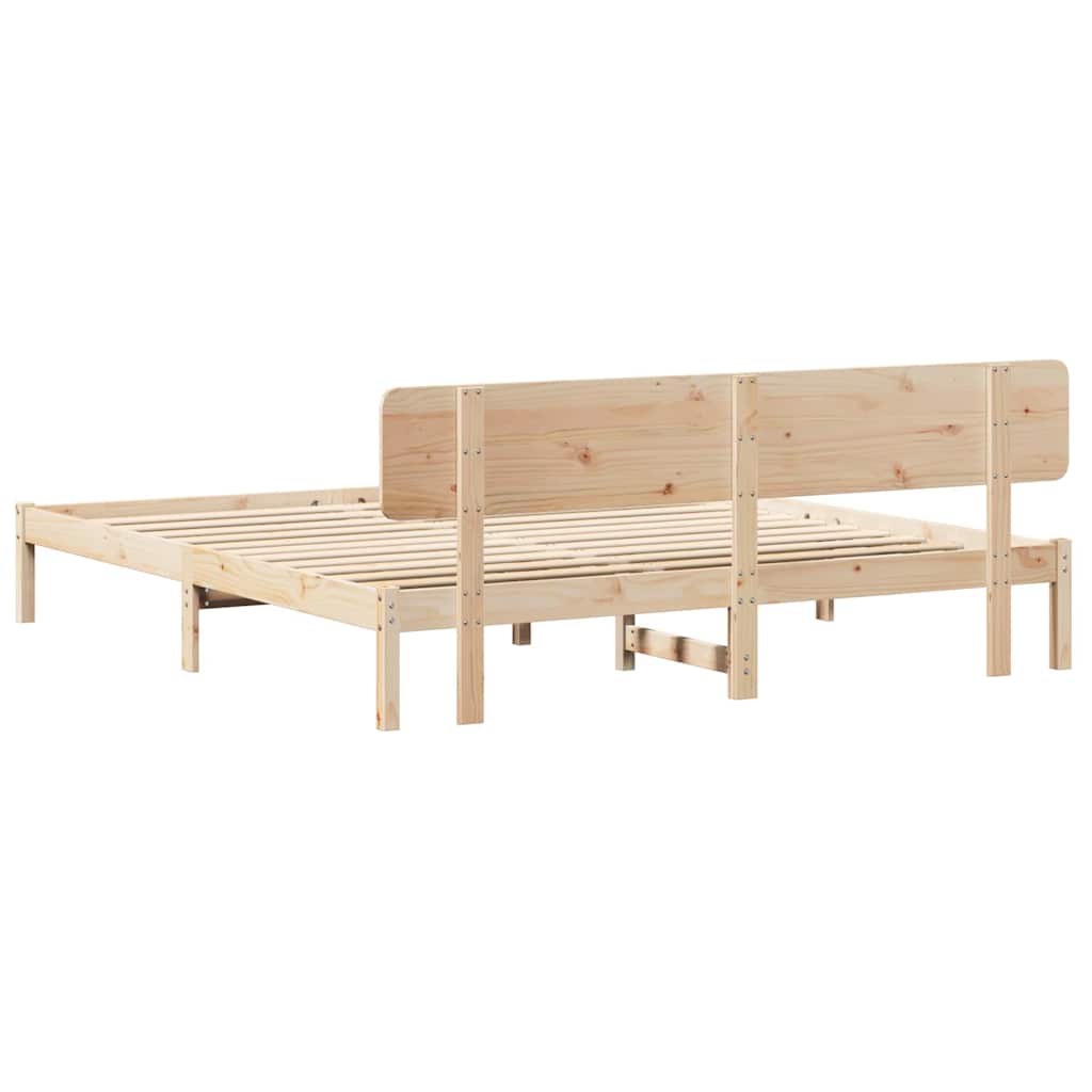 Sengestel Naturfarvet 180 x 200 cm Massiv fyrretræ