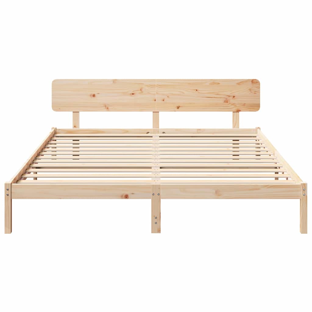 Sengestel Naturfarvet 180 x 200 cm Massiv fyrretræ