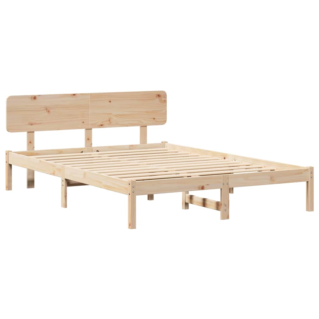 Sengestel Naturfarvet 160 x 200 cm Massiv fyrretræ