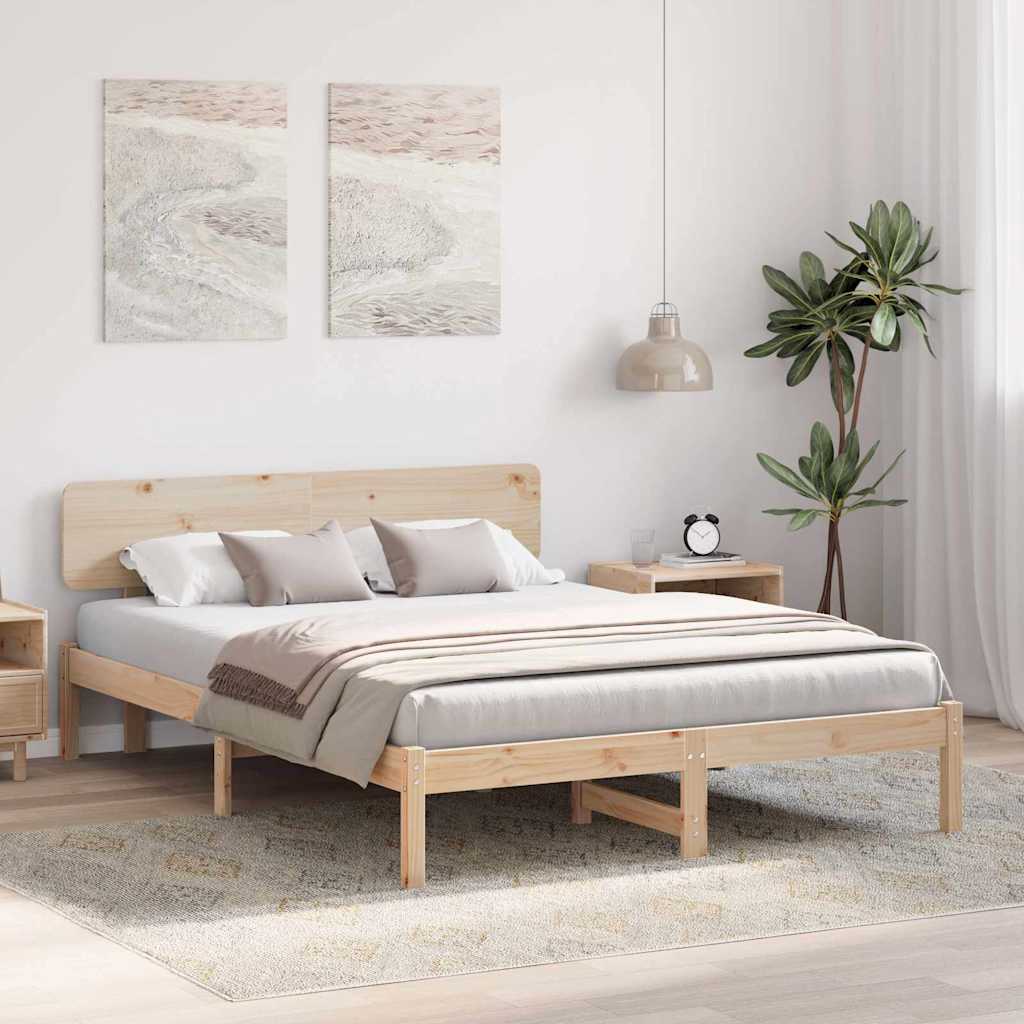 Sengestel Naturfarvet 150 x 200 cm Massiv fyrretræ