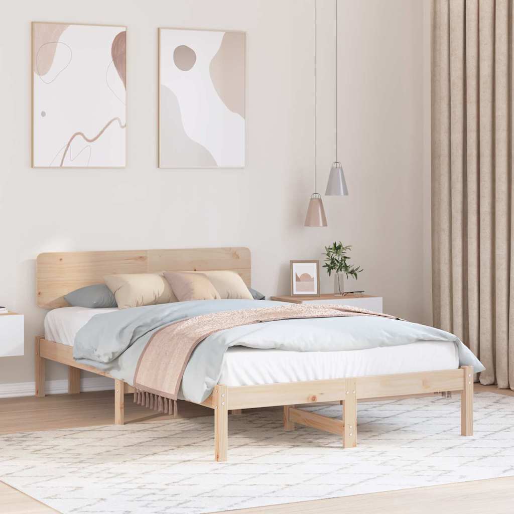 Sengestel Naturfarvet 140 x 190 cm Massiv fyrretræ