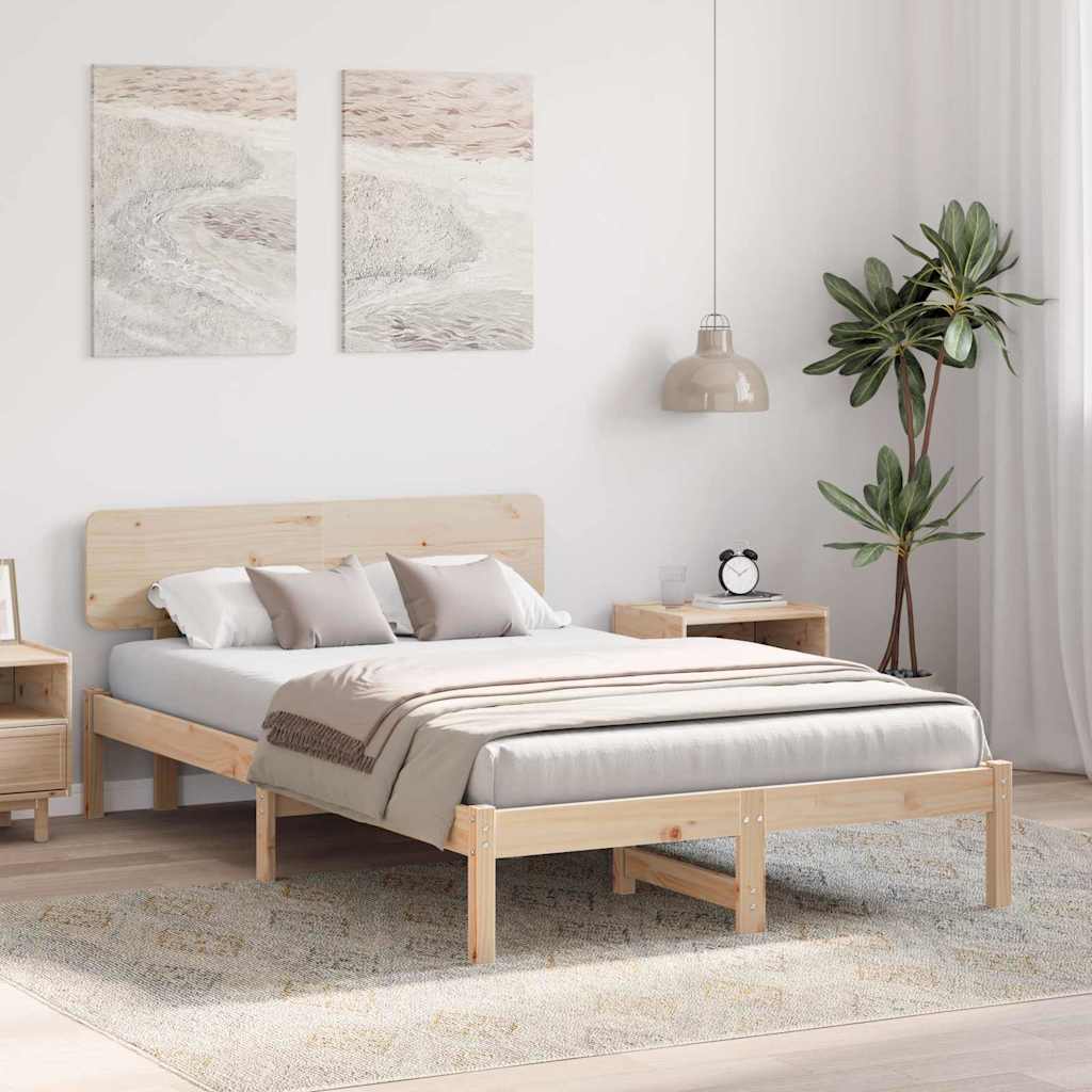Sengestel Naturfarvet 140 x 190 cm Massiv fyrretræ
