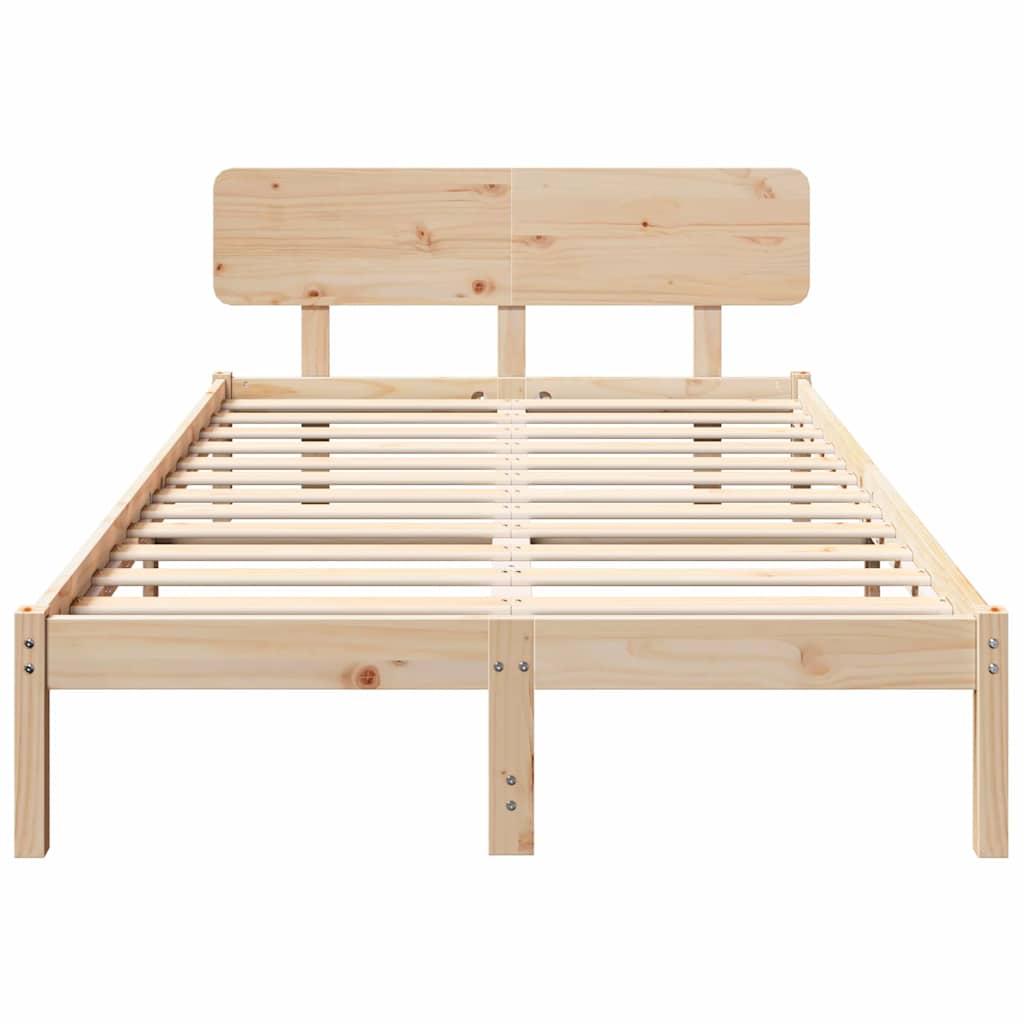Sengestel Naturfarvet 140 x 190 cm Massiv fyrretræ