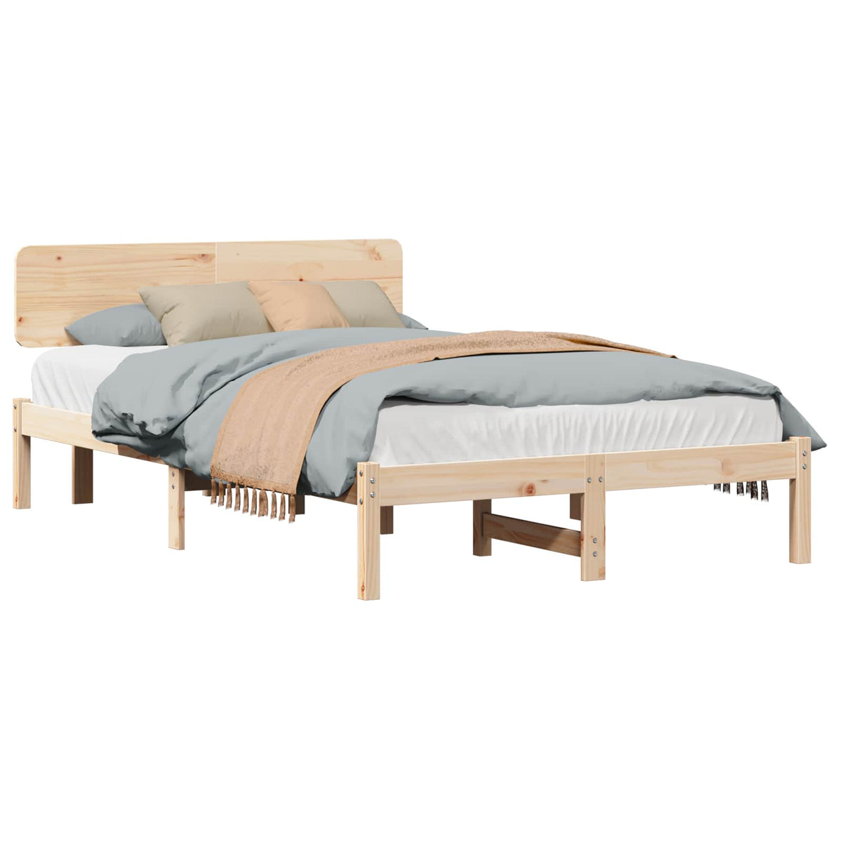 Sengestel Naturfarvet 120 x 190 cm Massiv fyrretræ
