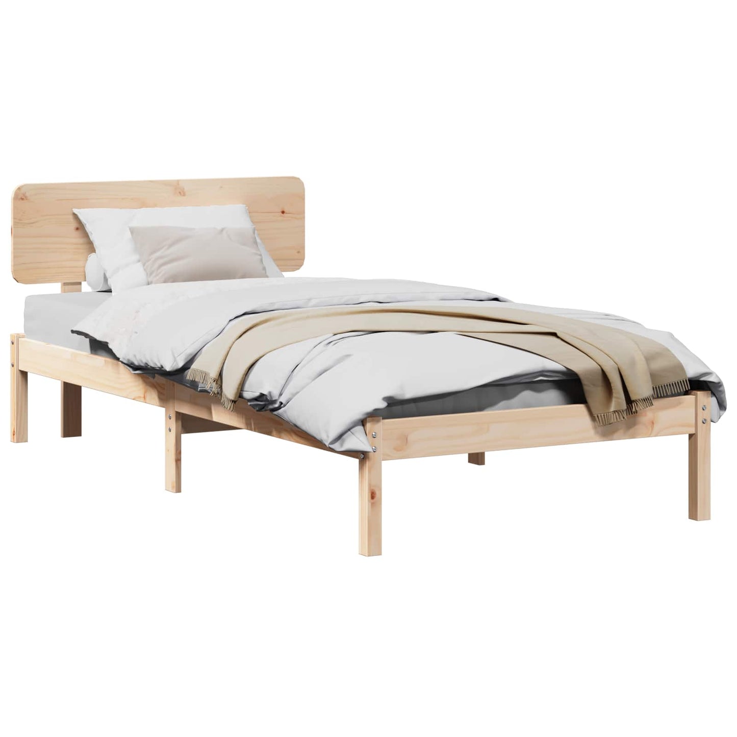Sengestel Naturfarvet 100 x 200 cm Massiv fyrretræ