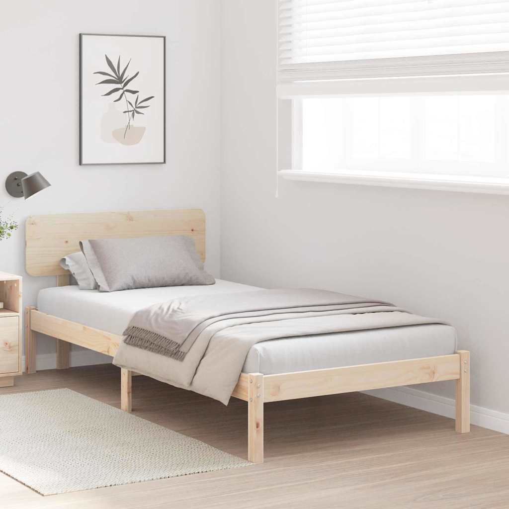 Sengestel Naturfarvet 90 x 200 cm Massiv fyrretræ